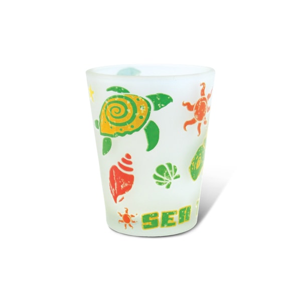 Puzzled Frosted Sea Turtle Shot Glass