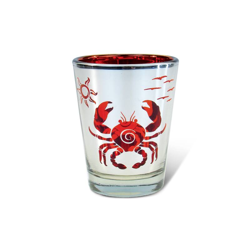 Puzzled Silver Crab Shot Glass