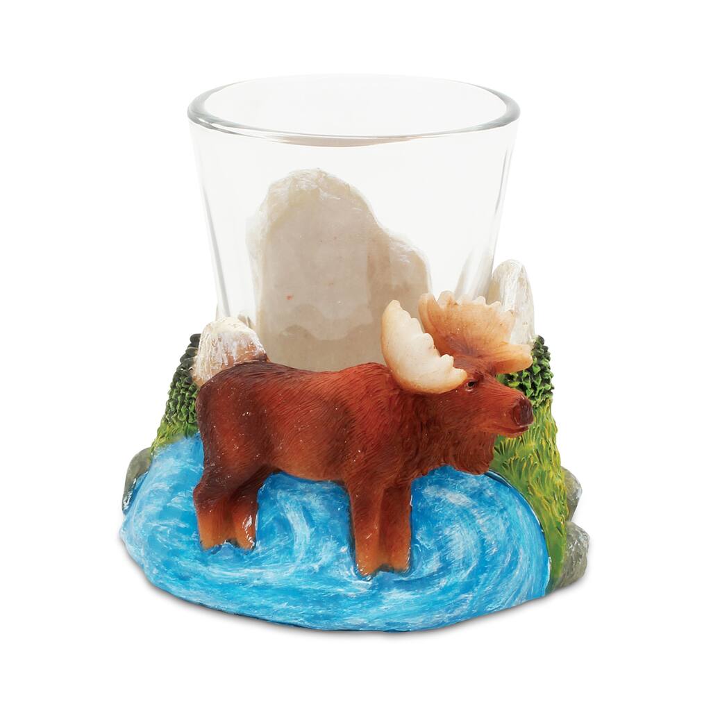 Puzzled Stone Moose Shot Glass