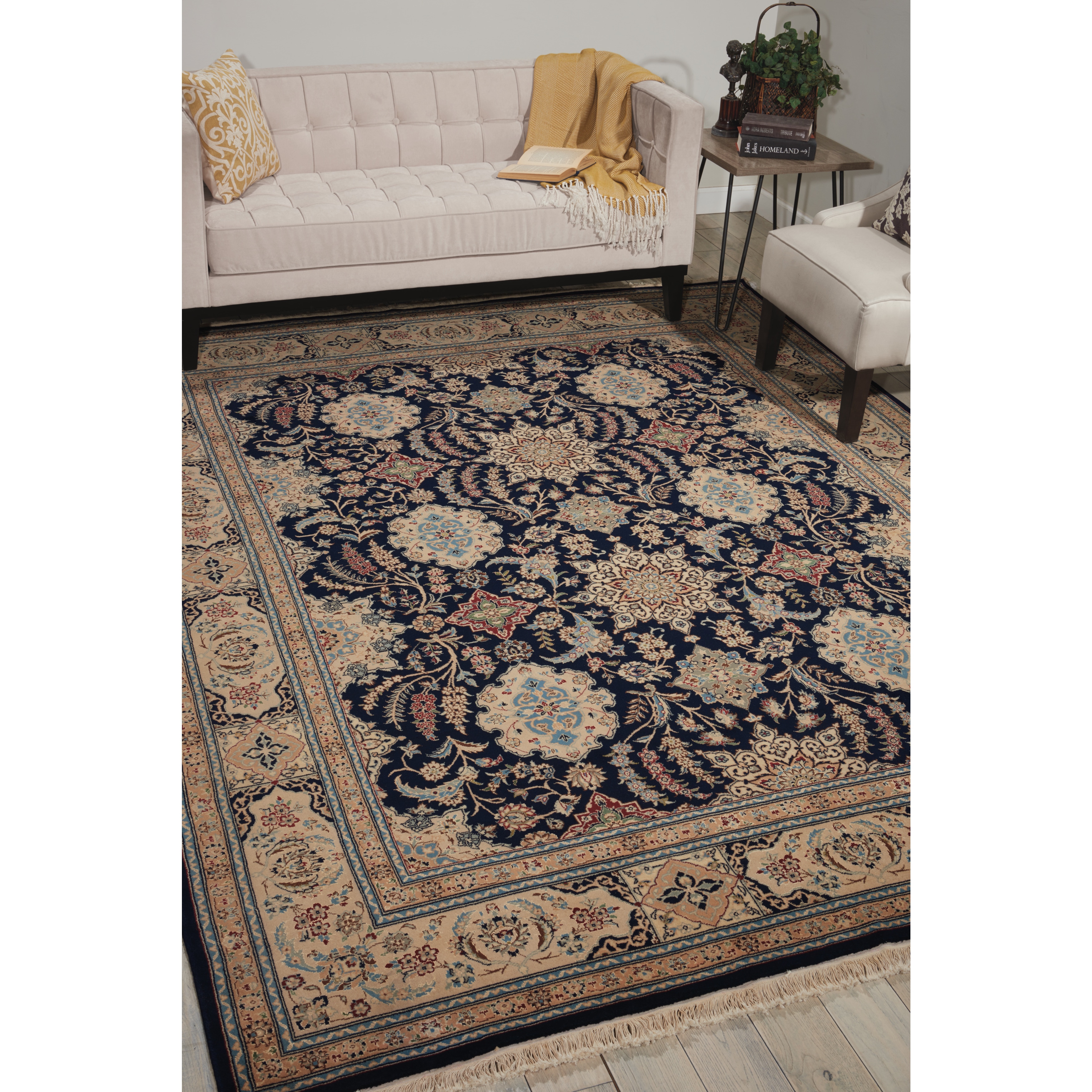 Nourison Royalty Navy Area Rug - 7'9" x 9'9"