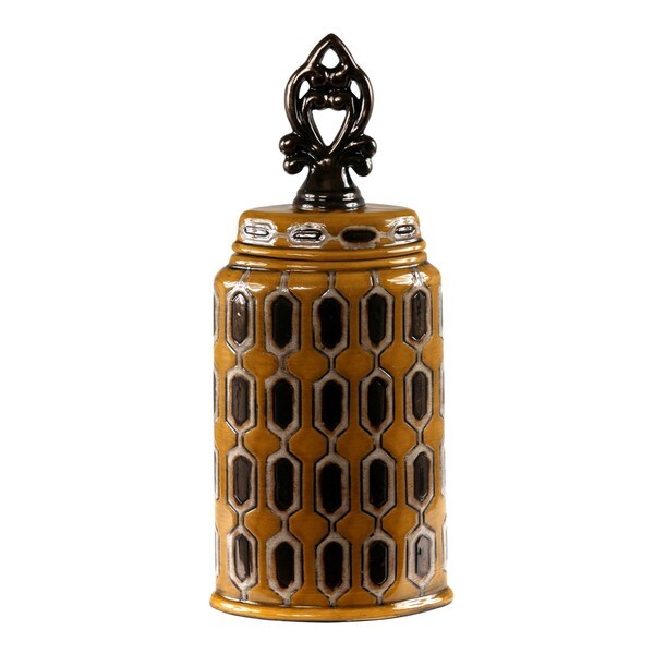 Privilege International Spotted Yellow Ceramic Medium Vase