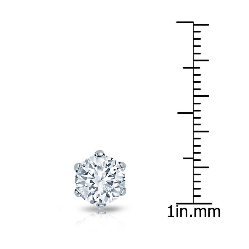 Auriya 1ctw 6-Prong Round Diamond SINGLE STUD (1) Earring 14k Gold