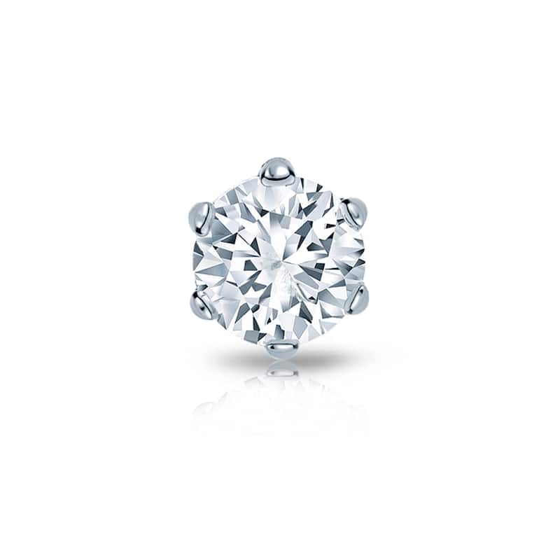 Auriya 1ctw 6-Prong Round Diamond SINGLE STUD (1) Earring 14k Gold