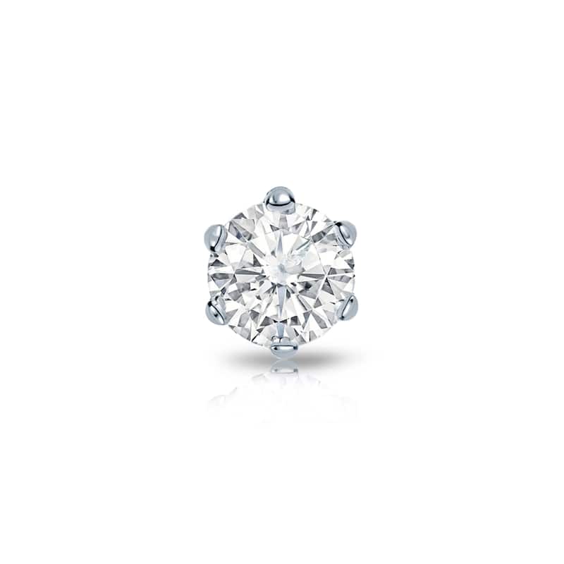 Auriya 1/4ctw 6-Prong Round Diamond SINGLE STUD (1) Earring 14k Gold