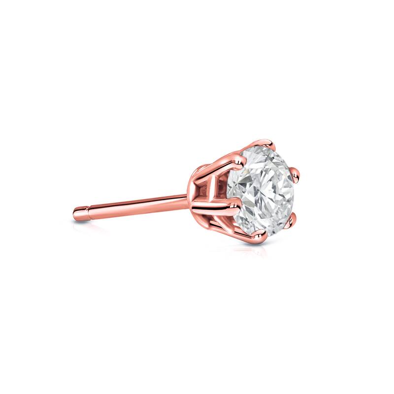 Auriya 1/4ctw 6-Prong Round Diamond SINGLE STUD (1) Earring 14k Gold
