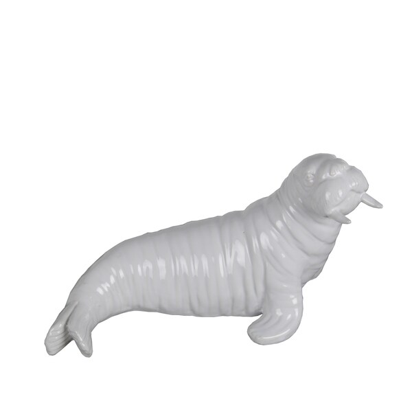 Privilege International White Ceramic Walrus
