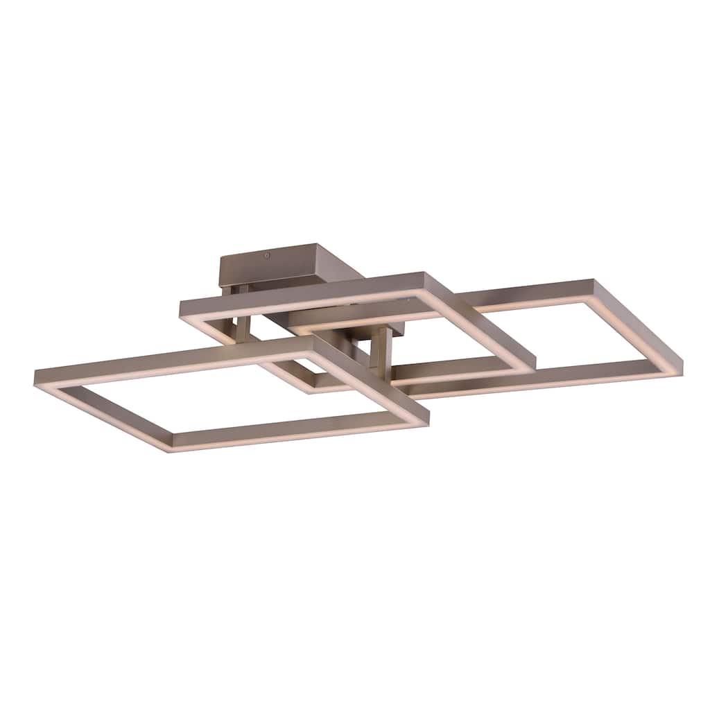 Maxim Lighting Champagne-finish Aluminum/Acrylic Geometric-design Traverse LED Flush-mount Light Fixture - Champagne