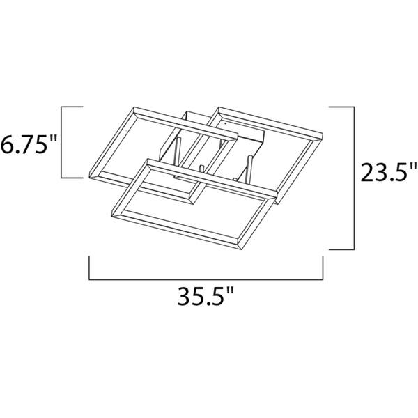 Maxim Lighting Champagne-finish Aluminum/Acrylic Geometric-design Traverse LED Flush-mount Light Fixture - Champagne