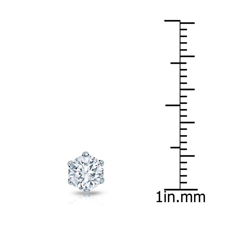 Auriya 14k Gold 1/2ct TDW Round 6-Prong SINGLE STUD (1) Diamond Earring