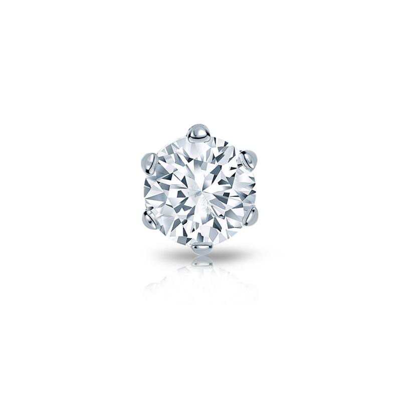 Auriya 14k Gold 1/2ct TDW Round 6-Prong SINGLE STUD (1) Diamond Earring