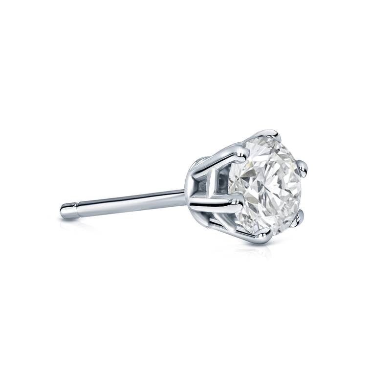 Auriya 14k Gold 1/3ct TDW Round 6-Prong SINGLE STUD (1) Diamond Earring