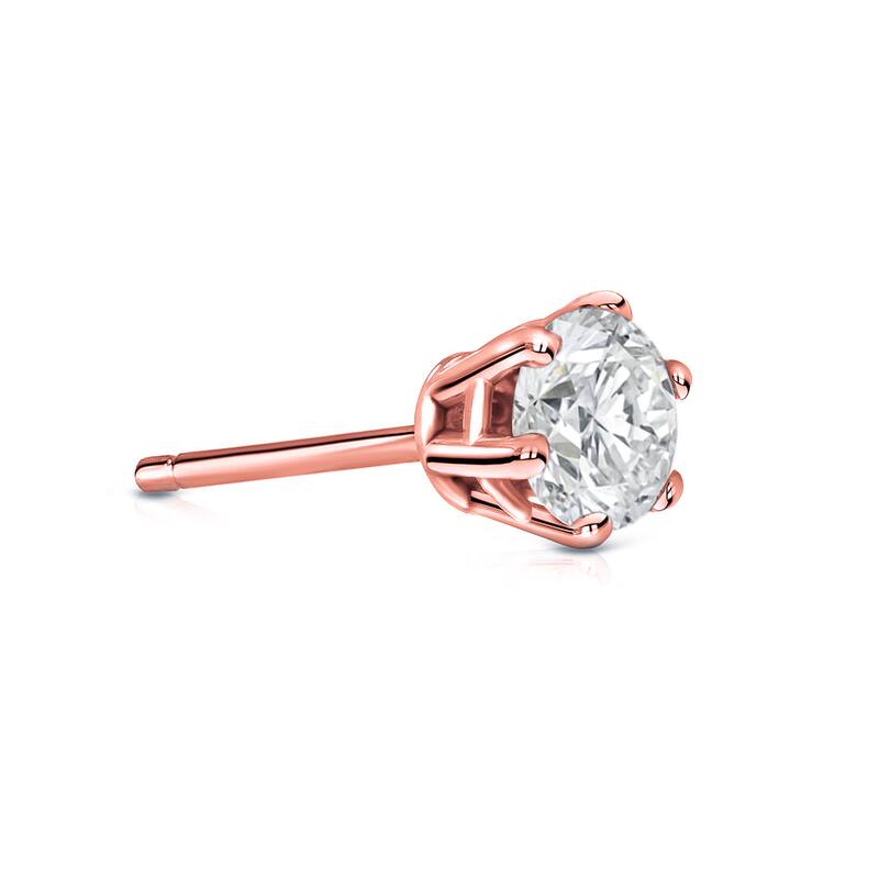 Auriya 14k Gold 1/3ct TDW Round 6-Prong SINGLE STUD (1) Diamond Earring
