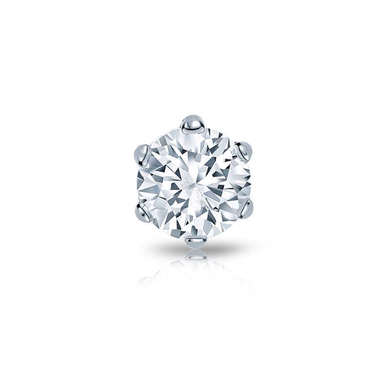 Auriya 14k Gold 3/4ct TDW Round 6-Prong SINGLE STUD (1) Diamond Earring