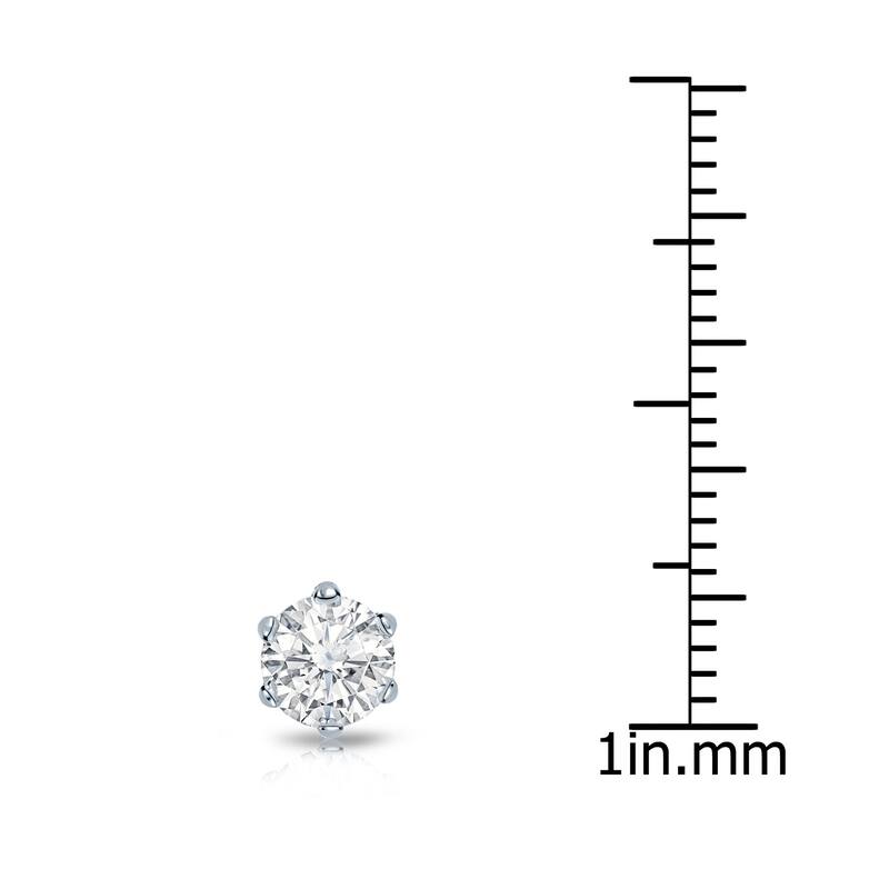 Auriya 14k Gold 1/2ct TDW Round 6-Prong SINGLE STUD (1) Diamond Earring