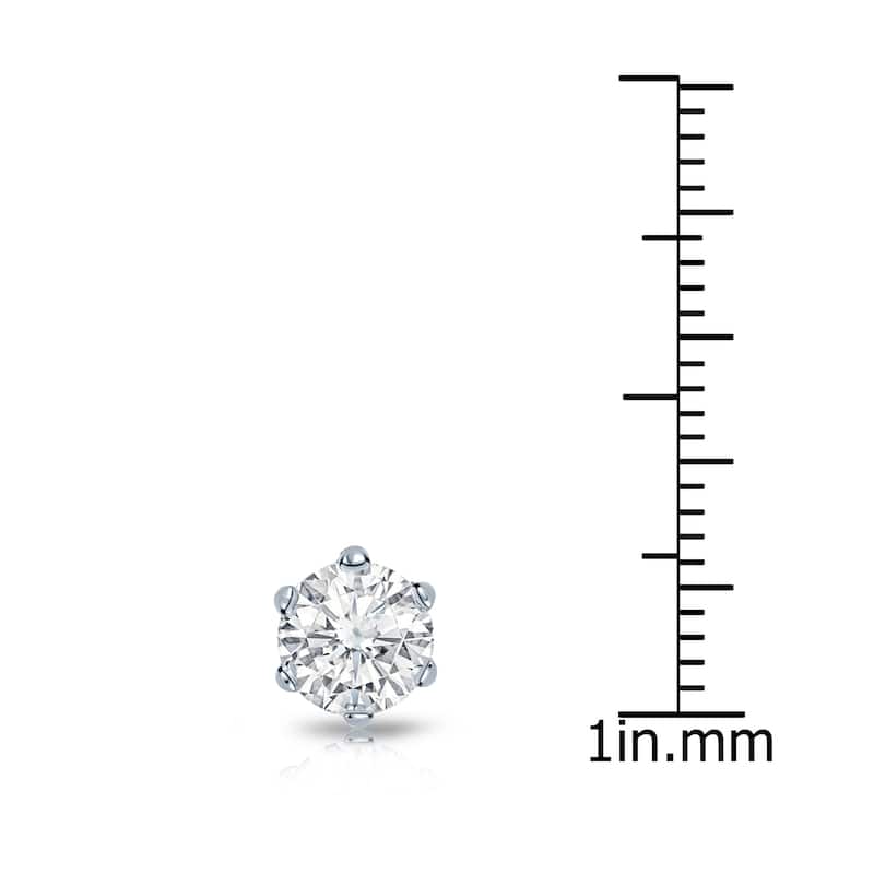 Auriya 14k Gold 3/4ct TDW Round 6-Prong SINGLE STUD (1) Diamond Earring