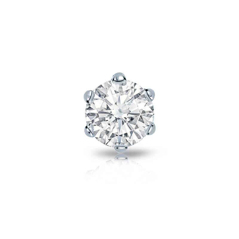 Auriya 14k Gold 3/4ct TDW Round 6-Prong SINGLE STUD (1) Diamond Earring