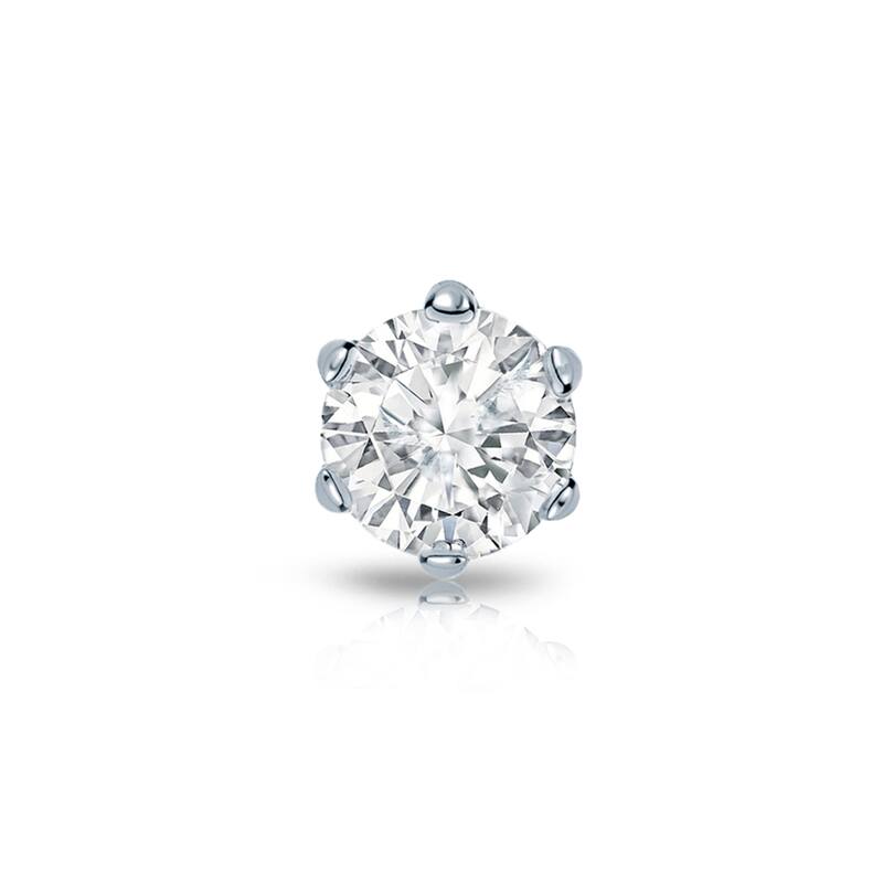 Auriya 14k Gold 1/3ct TDW Round 6 Prong SINGLE STUD (1) Diamond Earring