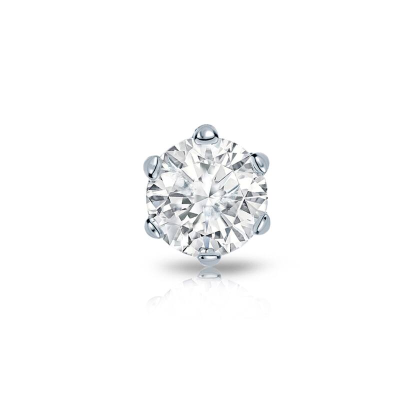 Auriya 14k Gold 3/4ct TDW Round 6-Prong SINGLE STUD (1) Diamond Earring