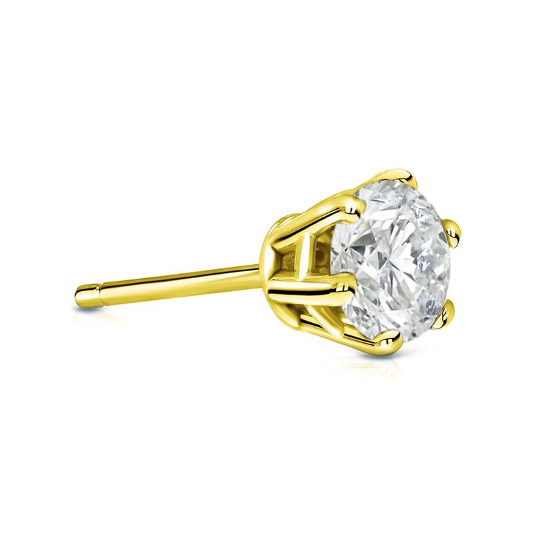 Auriya 14k Gold 3/4ct TDW Round 6-Prong SINGLE STUD (1) Diamond Earring