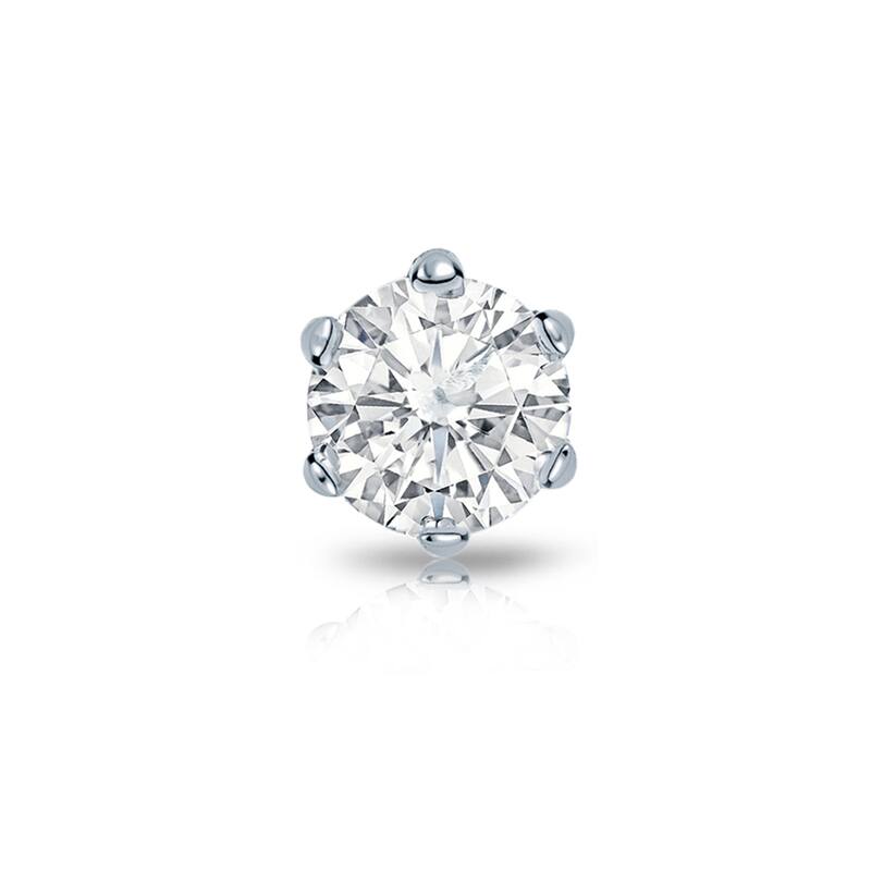 Auriya 1ctw 6-Prong Round Diamond SINGLE STUD (1) Earring 14k Gold