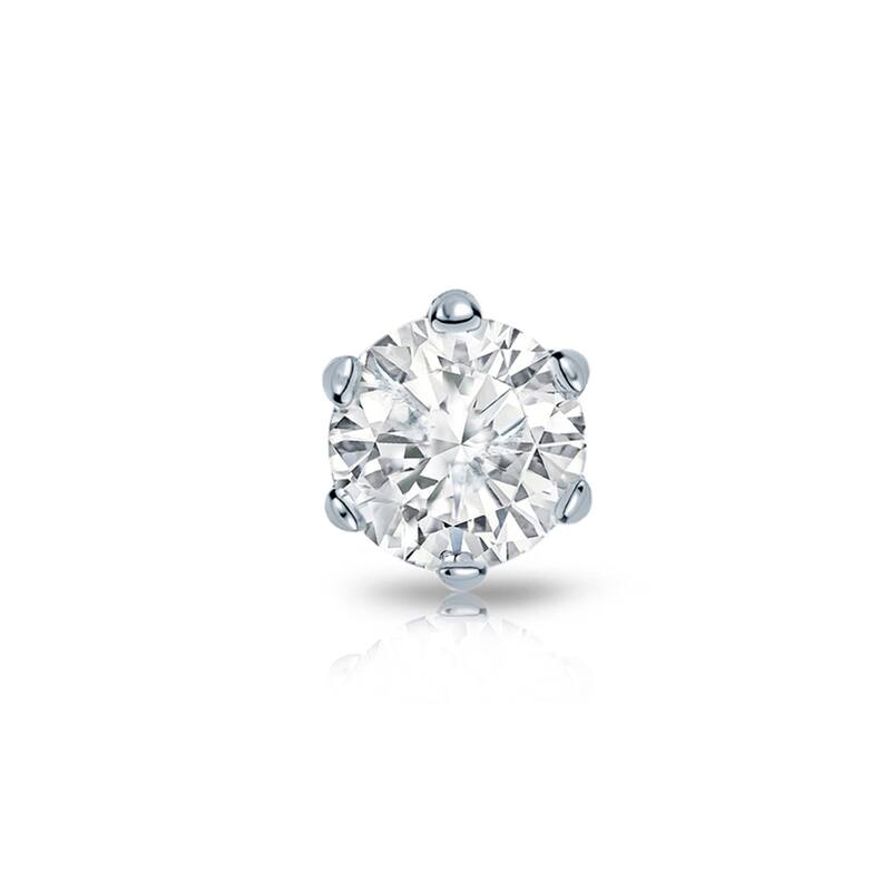 Auriya 14k Gold 1/2ct TDW Round 6-Prong SINGLE STUD (1) Diamond Earring