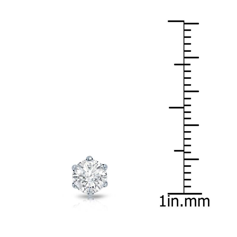 Auriya 14k Gold 1/2ct TDW Round 6-Prong SINGLE STUD (1) Diamond Earring
