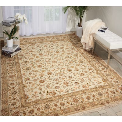 Nourison Royalty Beige Area Rug (7'9 x 9'9) - 7' 9" x 9' 9"