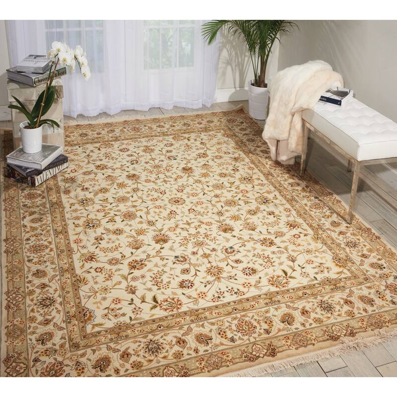 Nourison Royalty Beige Area Rug (7'9 x 9'9) - 7' 9" x 9' 9"
