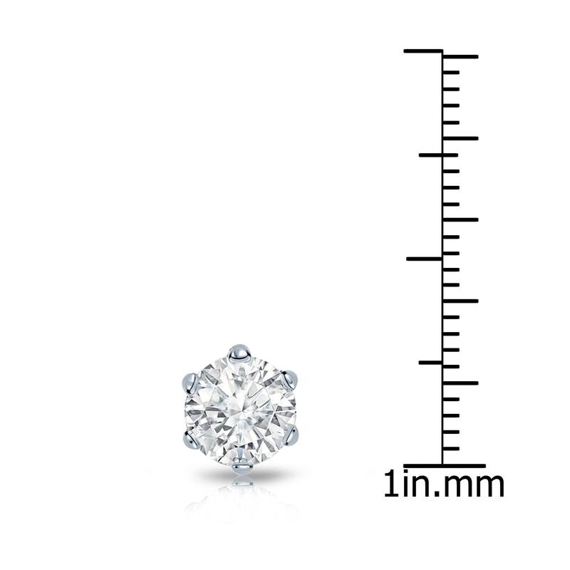 Auriya 14k Gold 1ct TDW Round 6-Prong SINGLE STUD (1) Diamond Earring