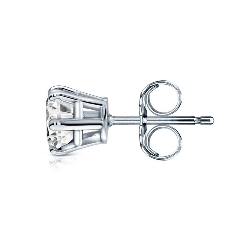 Auriya 14k Gold 1ct TDW Round 6-Prong SINGLE STUD (1) Diamond Earring