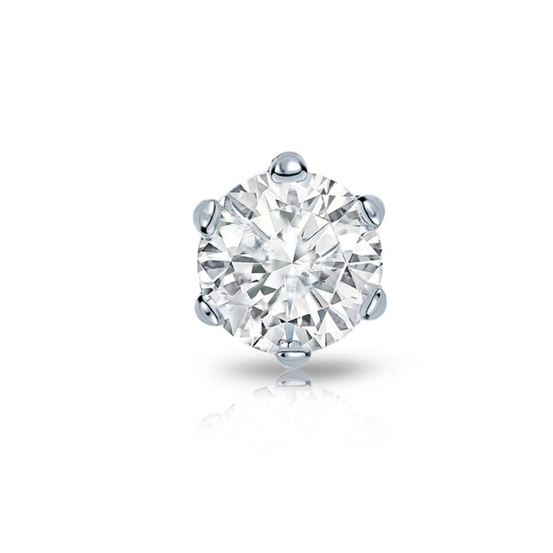 Auriya 14k Gold 1ct TDW Round 6-Prong SINGLE STUD (1) Diamond Earring