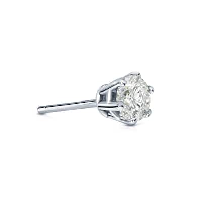 Auriya 14k Gold 1/4ct TDW Round 6-Prong SINGLE STUD (1) Diamond Earring