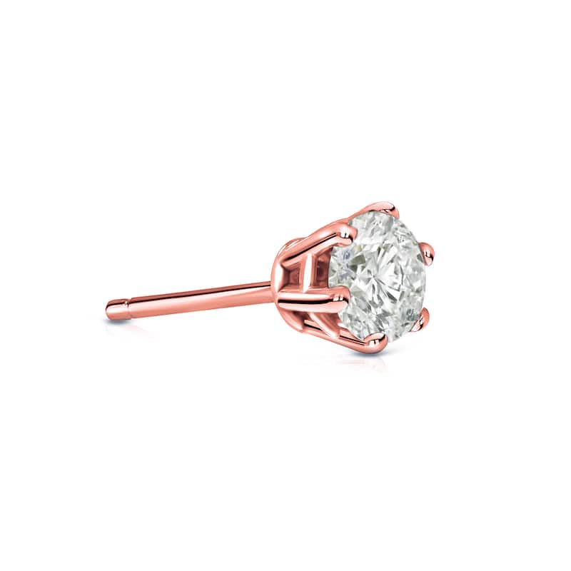 Auriya 14k Gold 1/4ct TDW Round 6-Prong SINGLE STUD (1) Diamond Earring