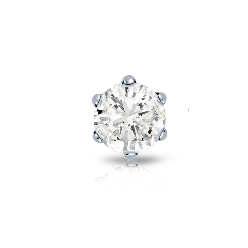 Auriya 14k Gold 1/4ct TDW Round 6-Prong SINGLE STUD (1) Diamond Earring