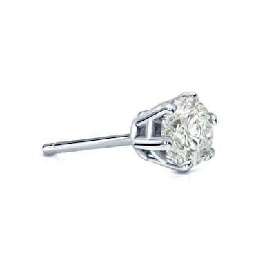 Auriya 14k Gold 1/3ct TDW Round 6-Prong SINGLE STUD (1) Diamond Earring