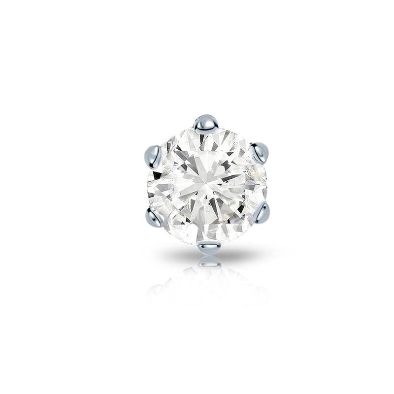 Auriya 14k Gold 1/3ct TDW Round 6-Prong SINGLE STUD (1) Diamond Earring