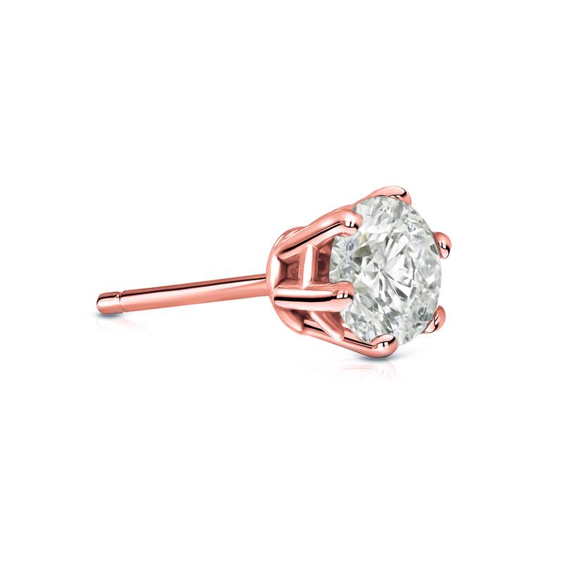 Auriya 1/2ctw 6-Prong Round Diamond SINGLE STUD (1) Earring 14k Gold