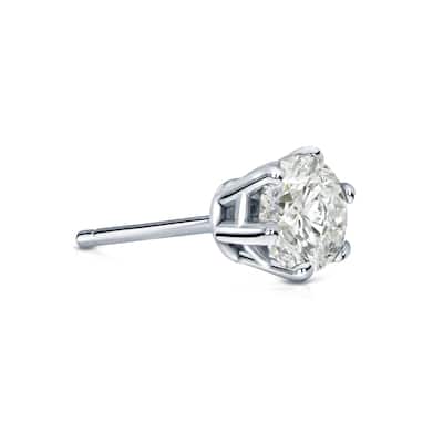 Auriya 1/2ctw 6-Prong Round Diamond SINGLE STUD (1) Earring 14k Gold