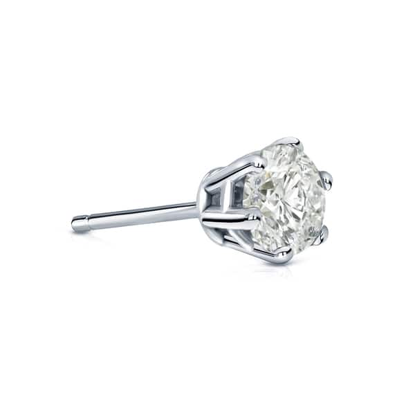 Shop Auriya 1 2ctw 6 Prong Round Diamond Single Stud 1 Earring