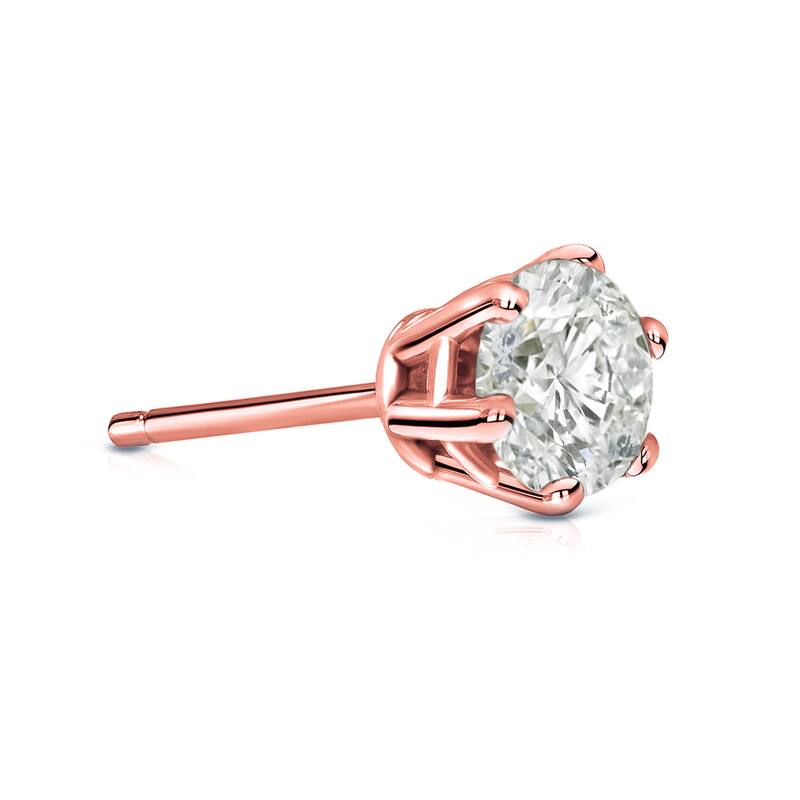 Auriya 14k Gold 3/4ct TDW Round 6-Prong SINGLE STUD (1) Diamond Earring