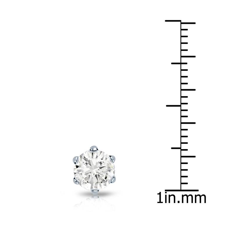 Auriya 14k Gold 3/4ct TDW Round 6-Prong SINGLE STUD (1) Diamond Earring