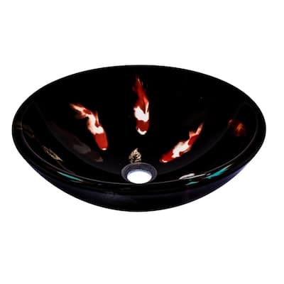 Novatto Fiche Glass Vessel Bathroom Sink