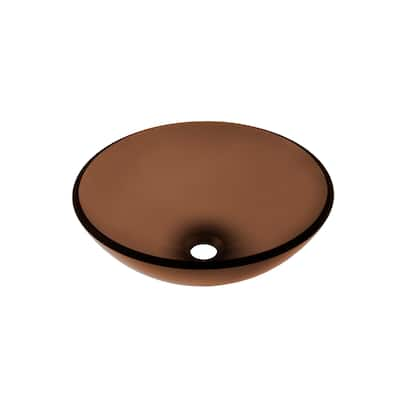 Novatto Ty Glass Brown Vessel Bathroom Sink