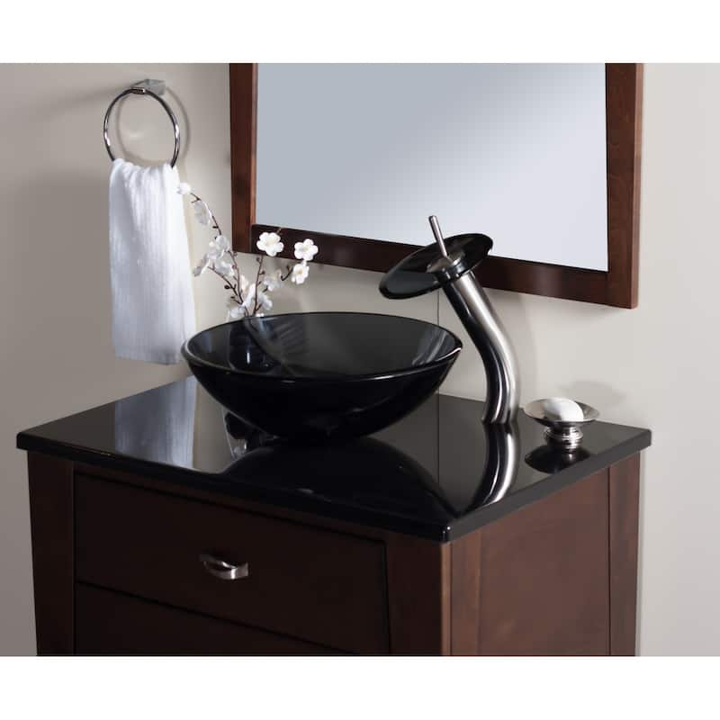 Novatto Nera Glass Vessel Bathroom Sink