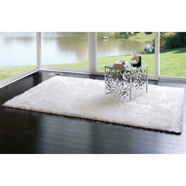 Shop Aileen Faux Sheepskin and Fur Rectangular Area Rug 5' x 8