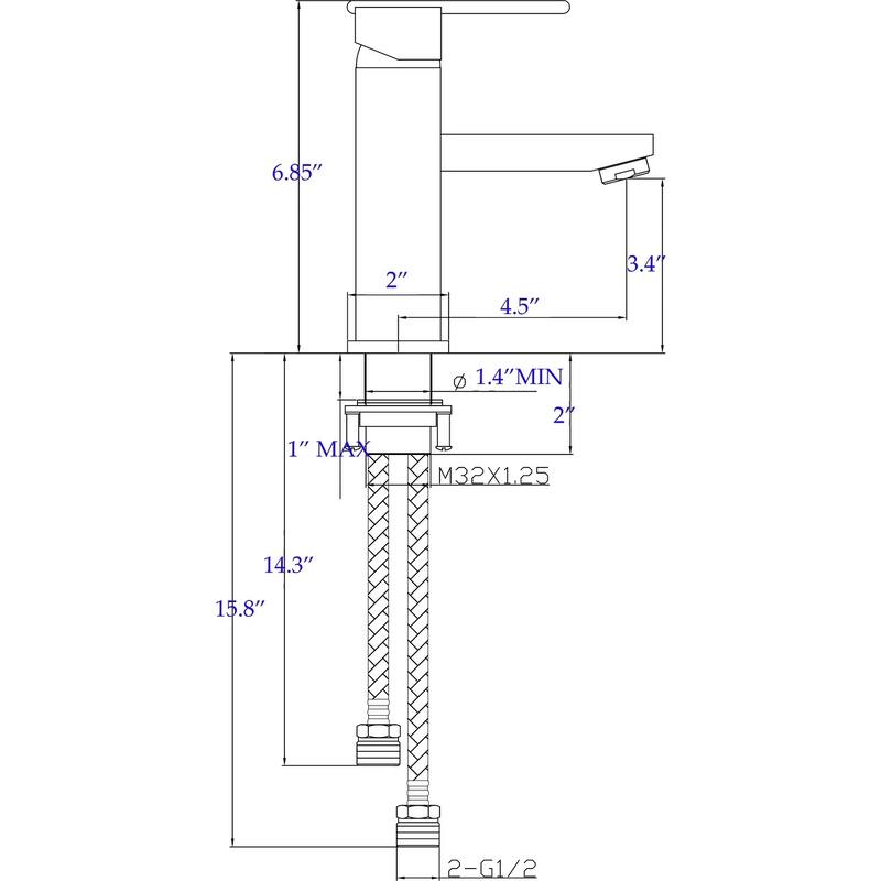 AA Warehousing Luxurious Single Handle Chrome Finish Lavatory Faucet