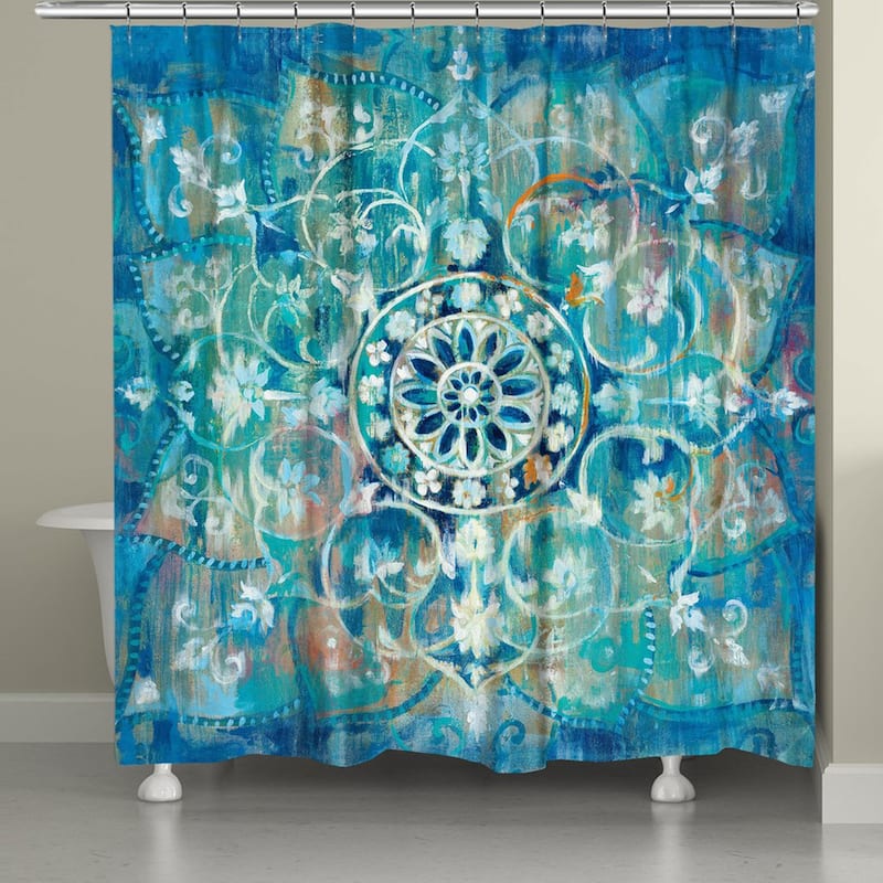 Laural Home Moody Blue Mandala Shower Curtain