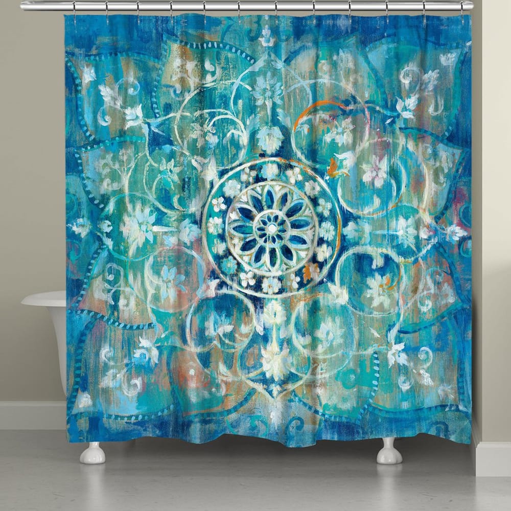 Laural Home Moody Blue Mandala Shower Curtain