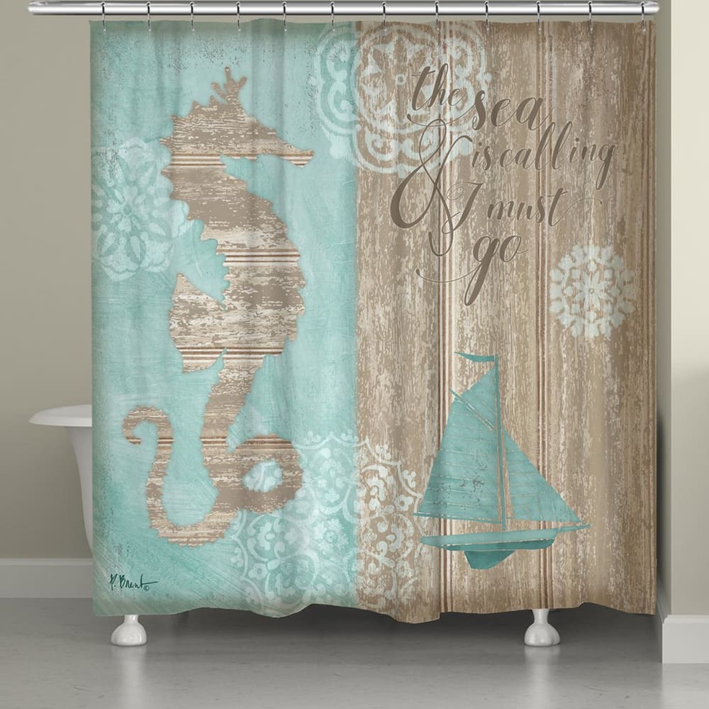 Laural Home Coastal Boardwalk Shower Curtain