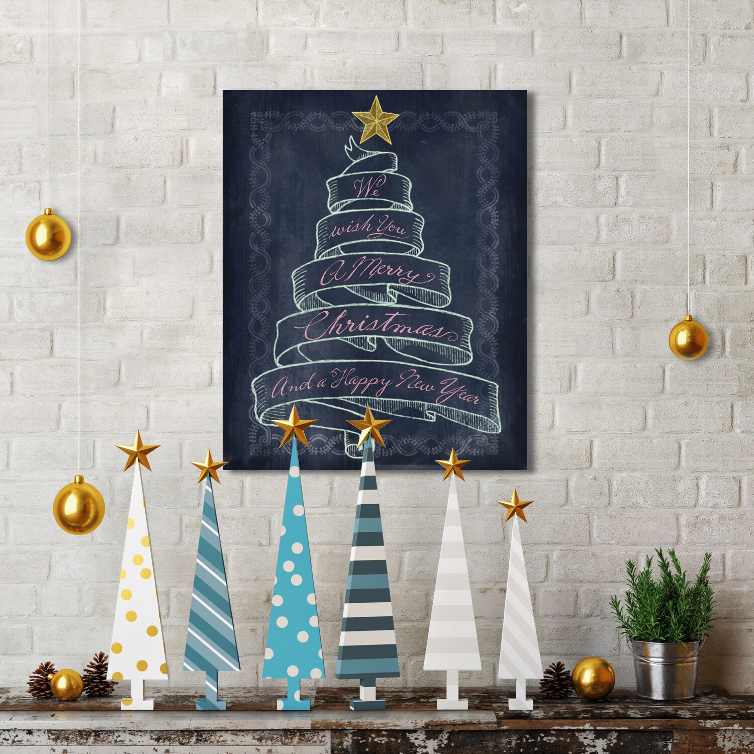 Together for Christmas 16x20 Fiber Optic Canvas | Glow Decor